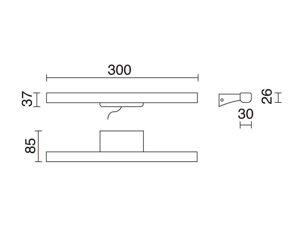 Aplique de pared baño LED- SLEET- L50 cm- uso interior- color cromo- policarbonato- 6W- K select- IP44