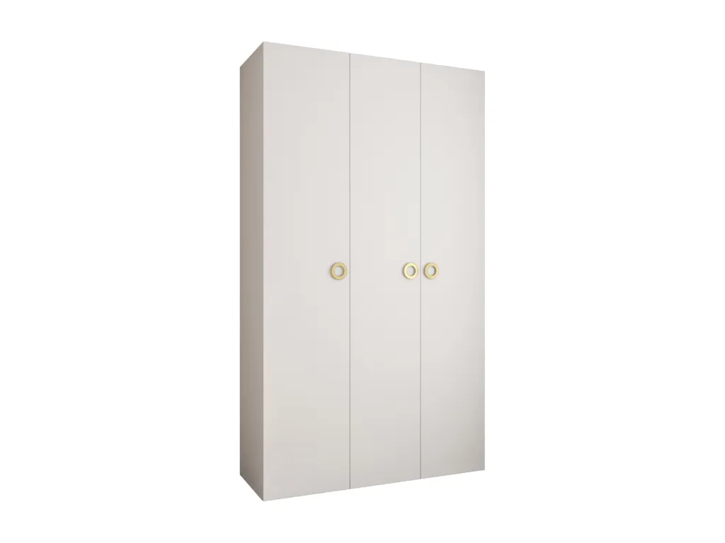 Armario Mueblesclasic 1 con puertas batientes 245.5/140/50 3 puertas (blanco/oro)