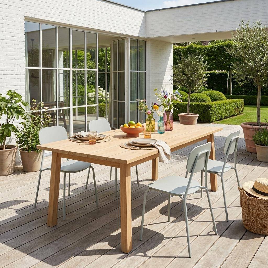 Avelia - Silla de jardín de aluminio, set de 4