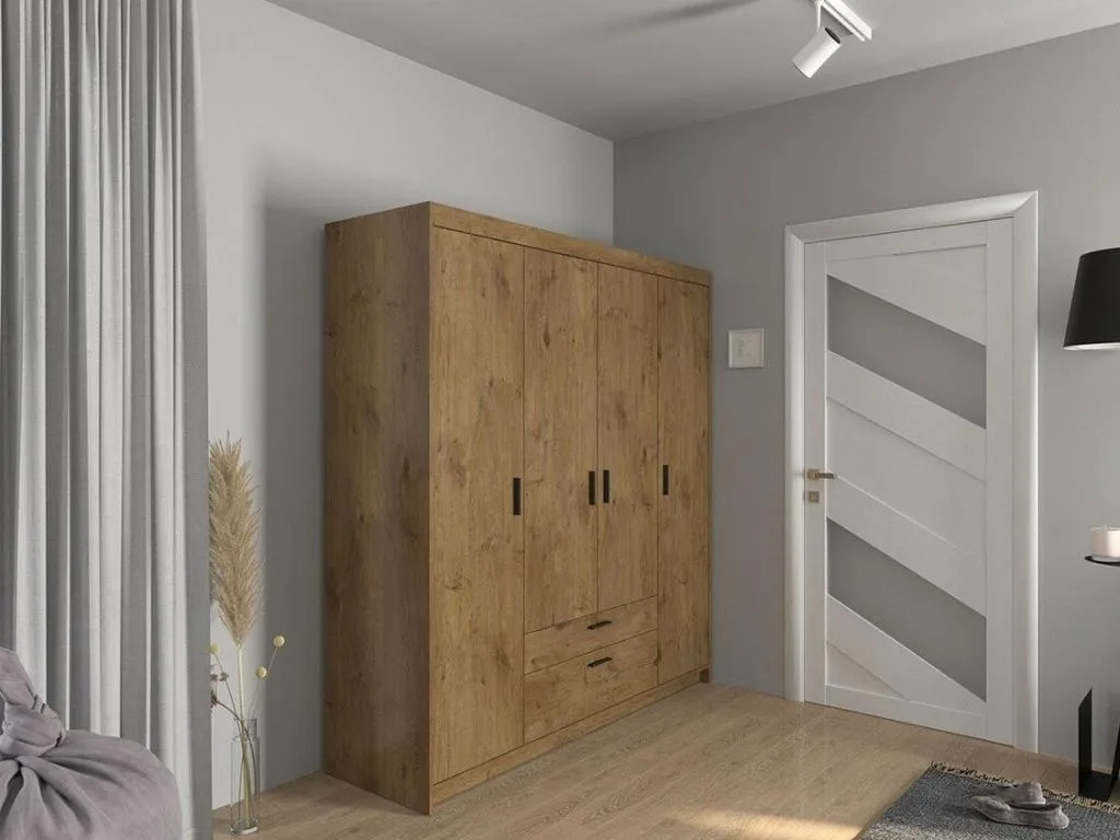 Armario Nidovia lefkas roble 191x176x53 cm puertas con bisagras nac1716853