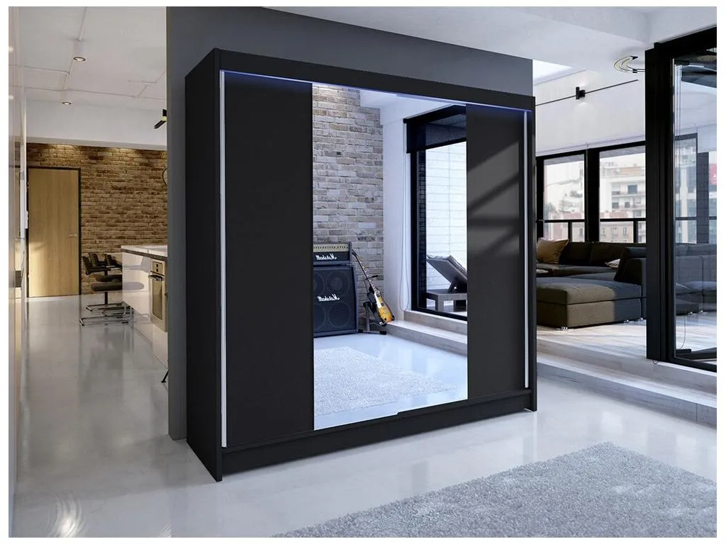 Armario Sancaldeco 138 Negro 215x180x58cm Puertas de armario - Correderas TPPB45613