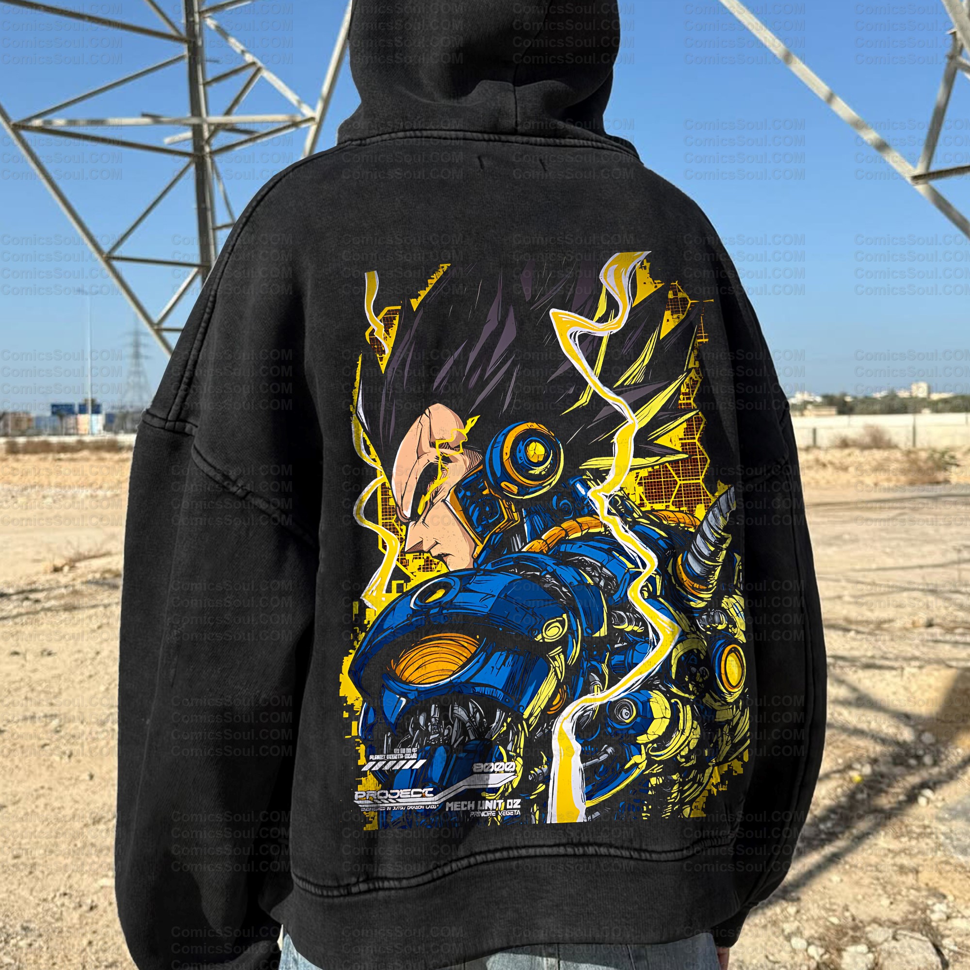 Unisex Anime Graphic Water wash Streetwear Vintage Hoodie.DT