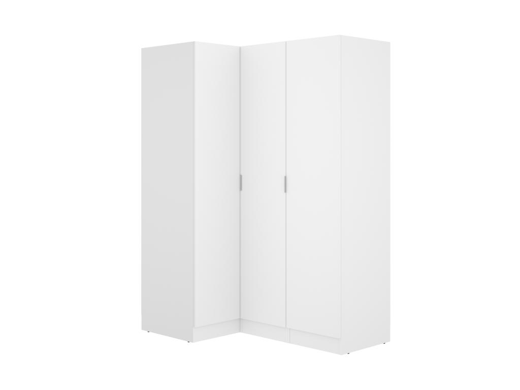 Armario esquinero de 3 puertas - blanco