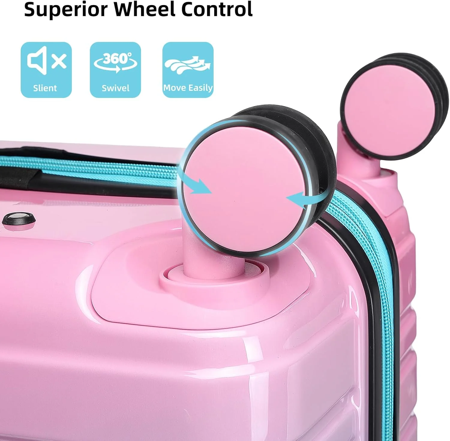 6-piece luggage set, expandable hardshell suitcase set with spinner wheels, lightweight rolling luggage set