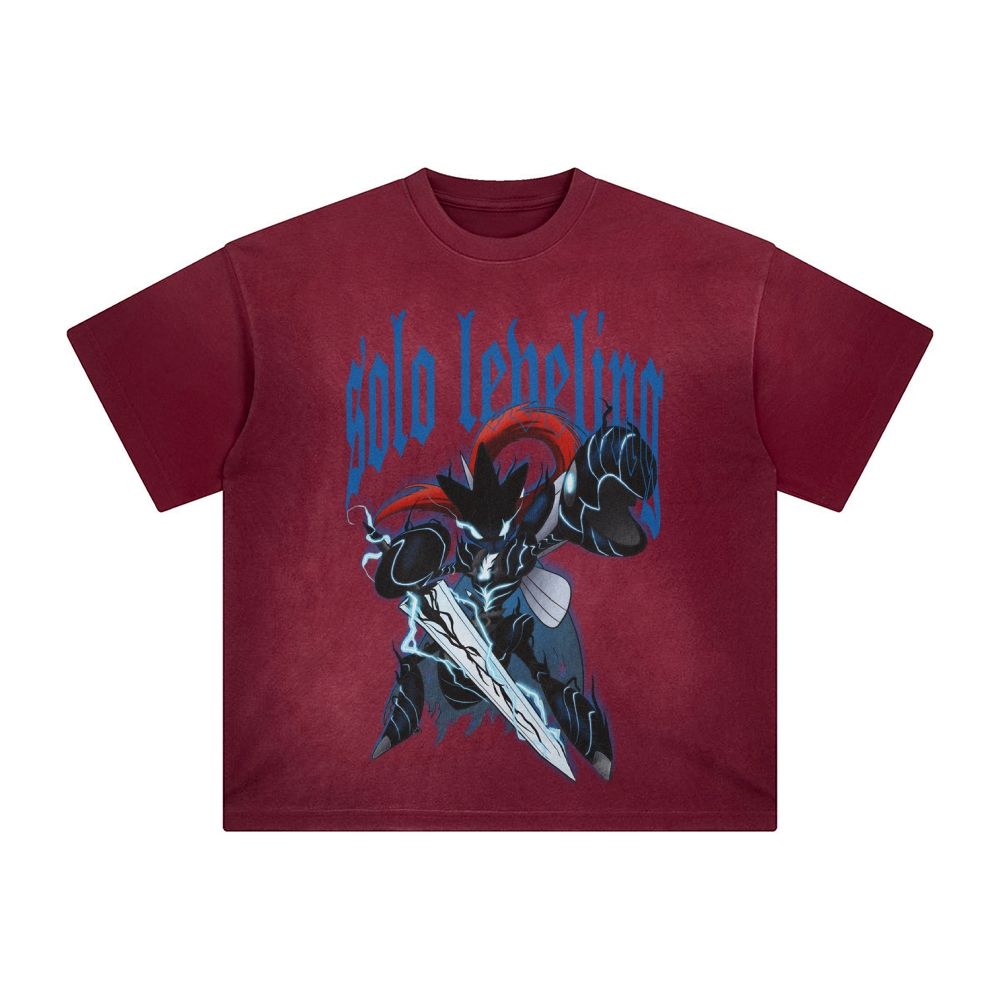 Unisex Anime Inspired Washed  Vintage T-Shirt