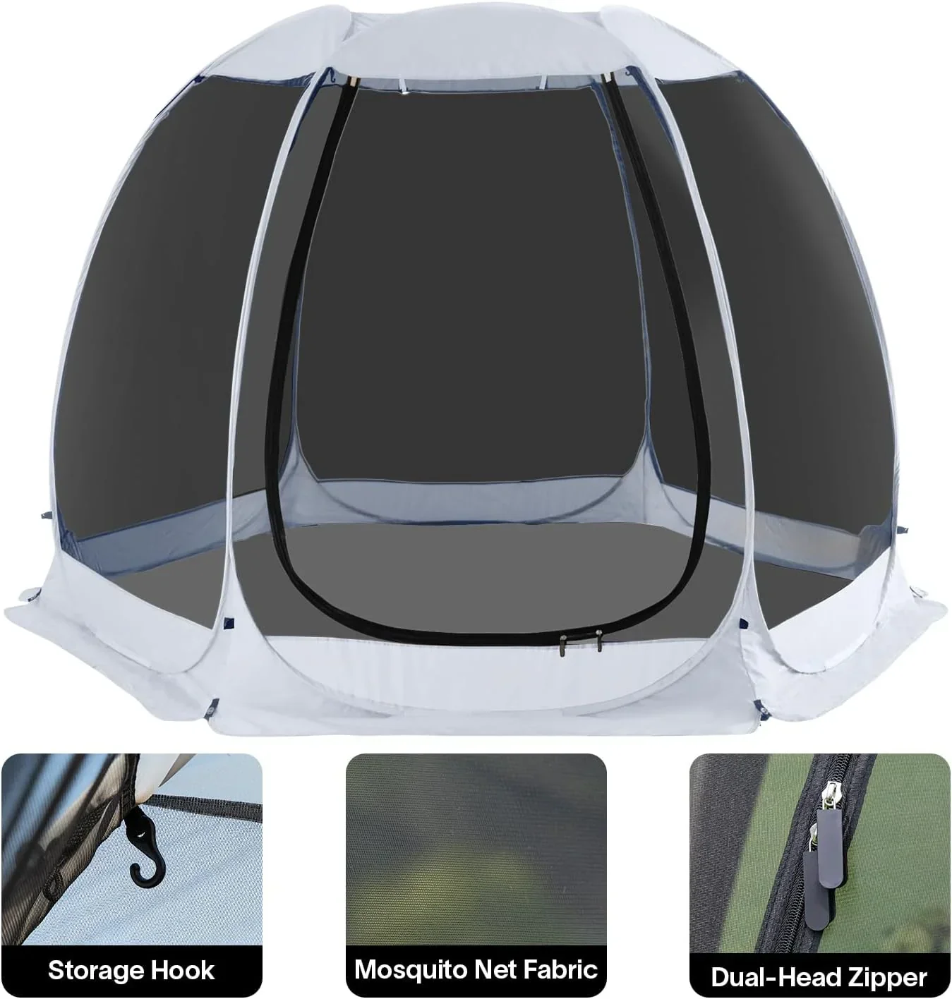 Screen gazebo sleeps 6-10-15 people Igloo-style canopy tent mosquito net on the sides Perfect