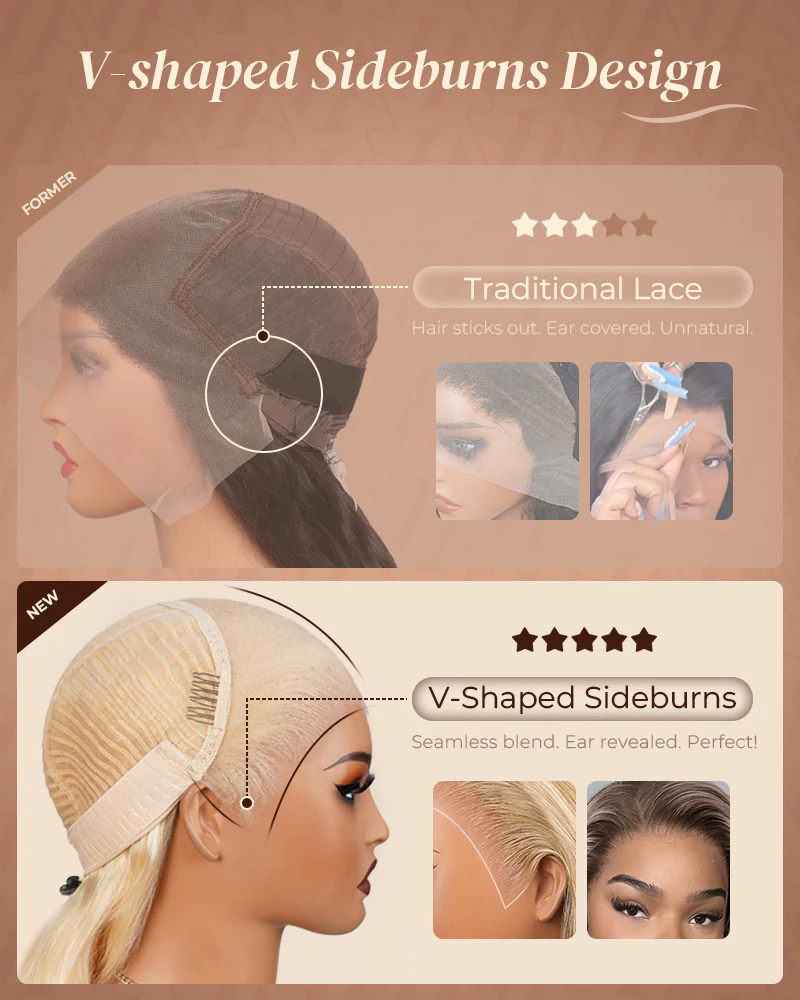 Pure-Luxe™ Blonde Khaki Color Blowout In Wavy Pre-Cut 13x6 Lace Ultra-Dense Glueless Human Hair Wig