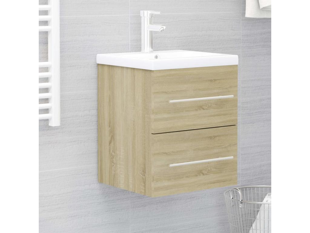 Armario para lavabo contrachapada color roble 41x38,5x48 cm