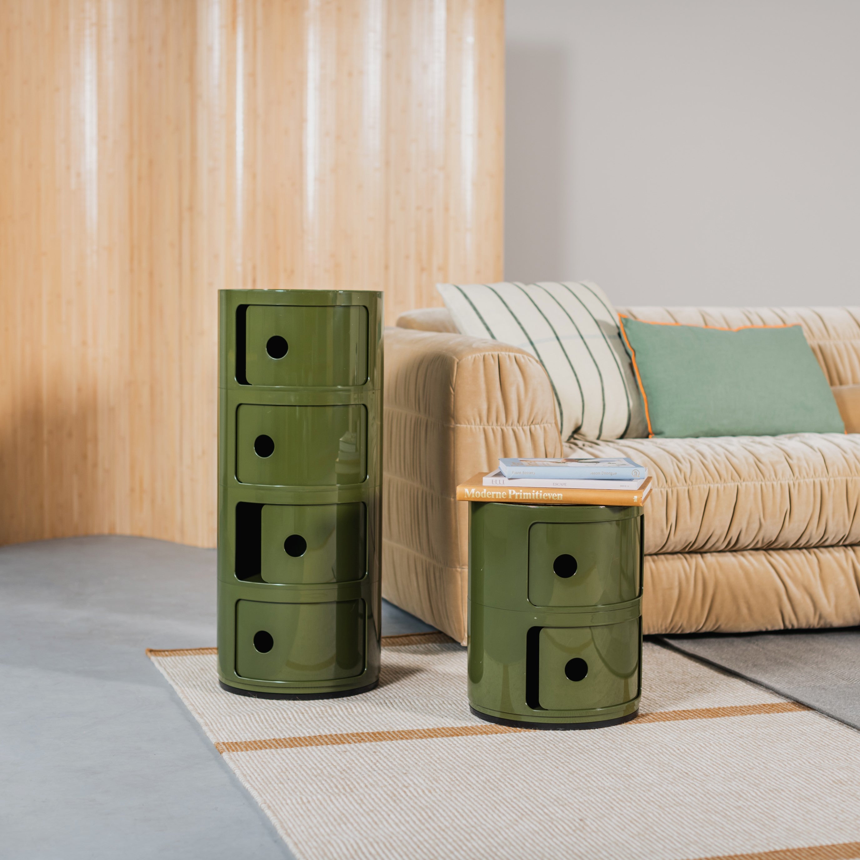 Kartell Componibili Kast Ø 32 cm - 4 Modules - Mosgroen