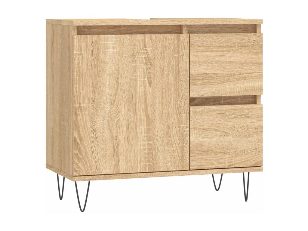 Armario de baño madera contrachapada roble Cozetiq 65x33x60 cm