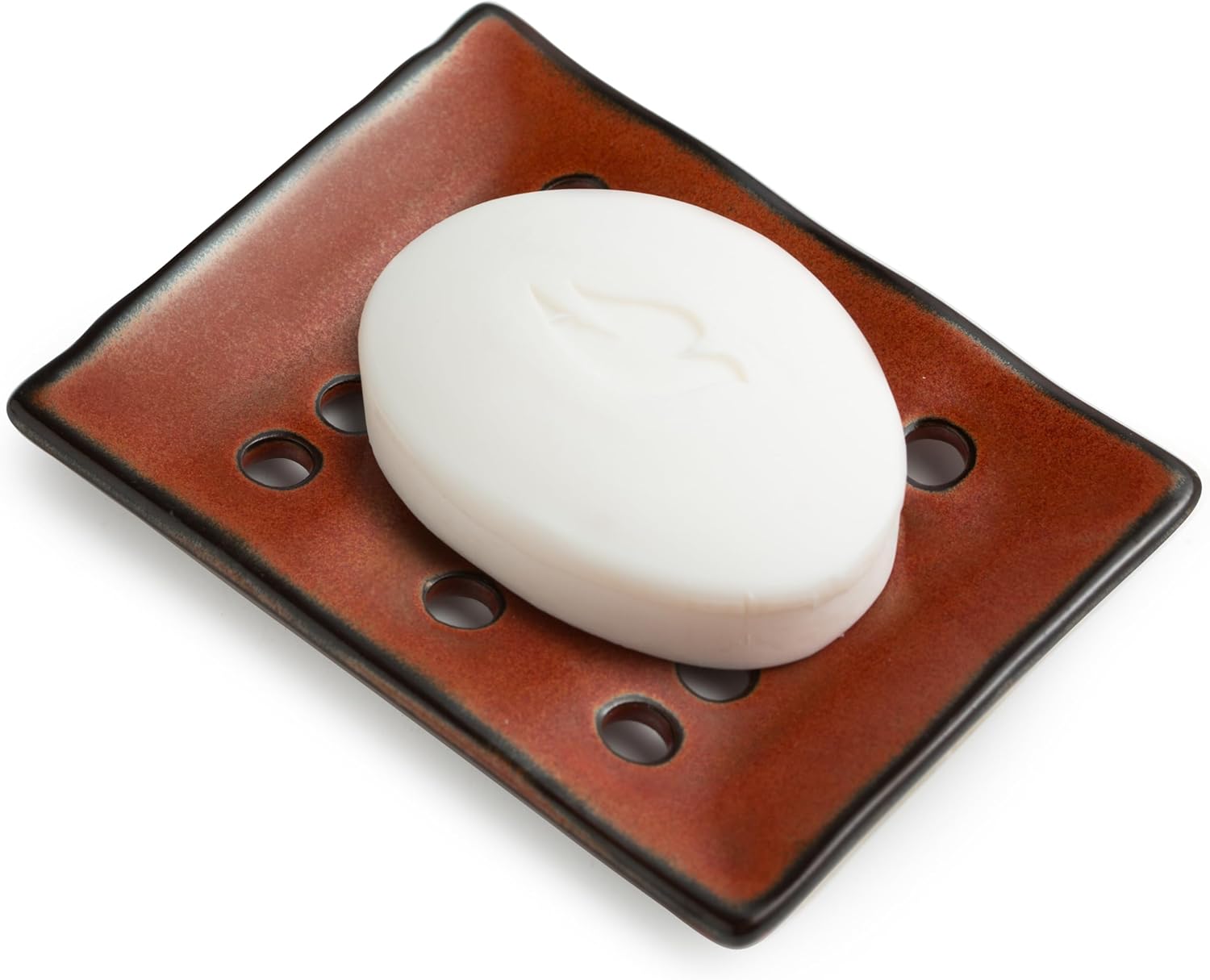 Soap Dish with Self Drain Fluted Design, Bar Soap Holder for Bathroom, Japanese Soap Tray for Shower, Bathroom and Kitchen Sink Organizer, Ceramic Soap Saver, White