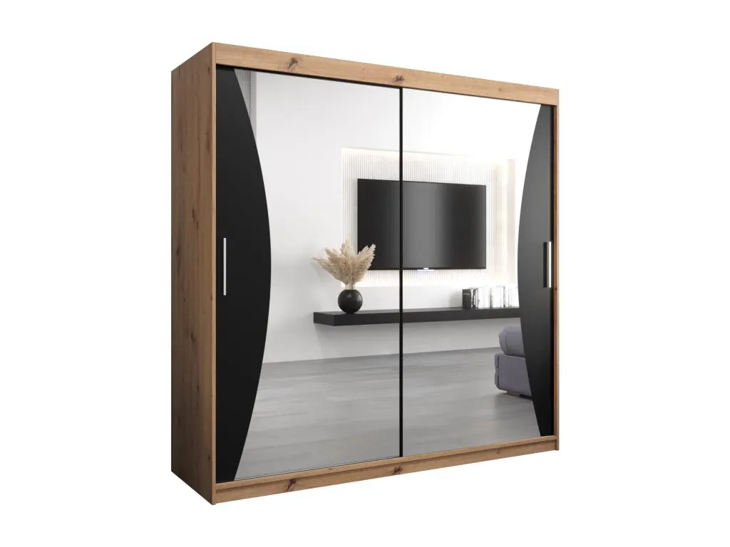 ARMARIO Andreuworldcasa DE PUERTAS CORREDERAS 200/200/62 2 puertas (artisan/negro)