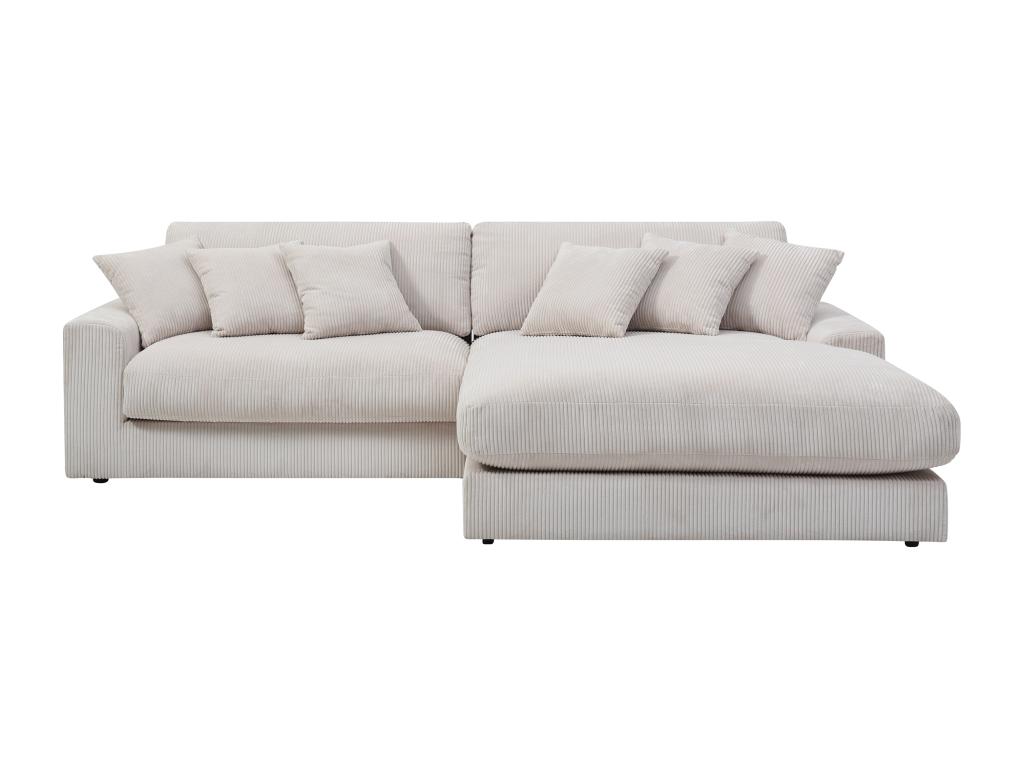 Sofá rinconera reversible en pana beige
