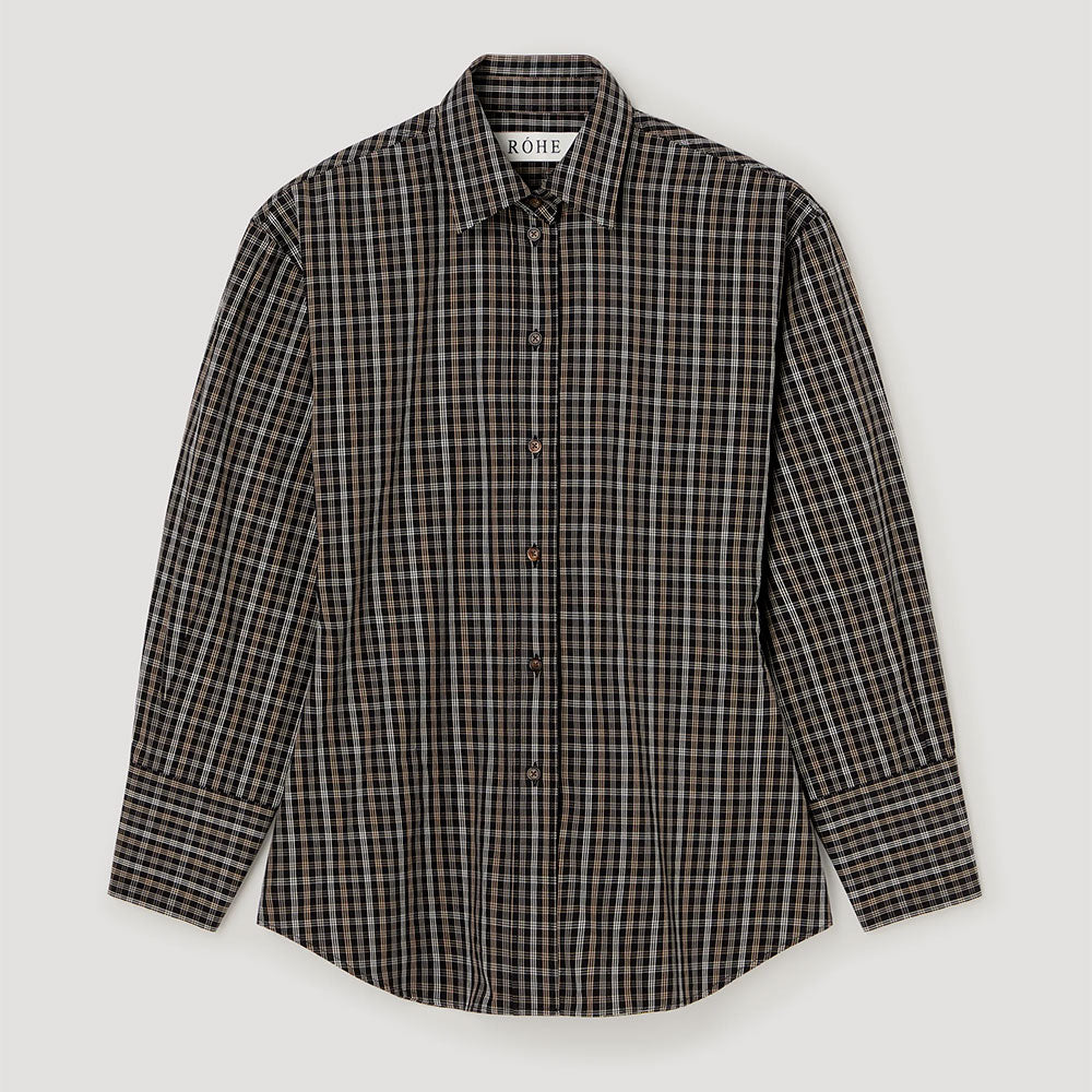 Rohe - Chemise à carreaux Cintrée  - Noir Marron