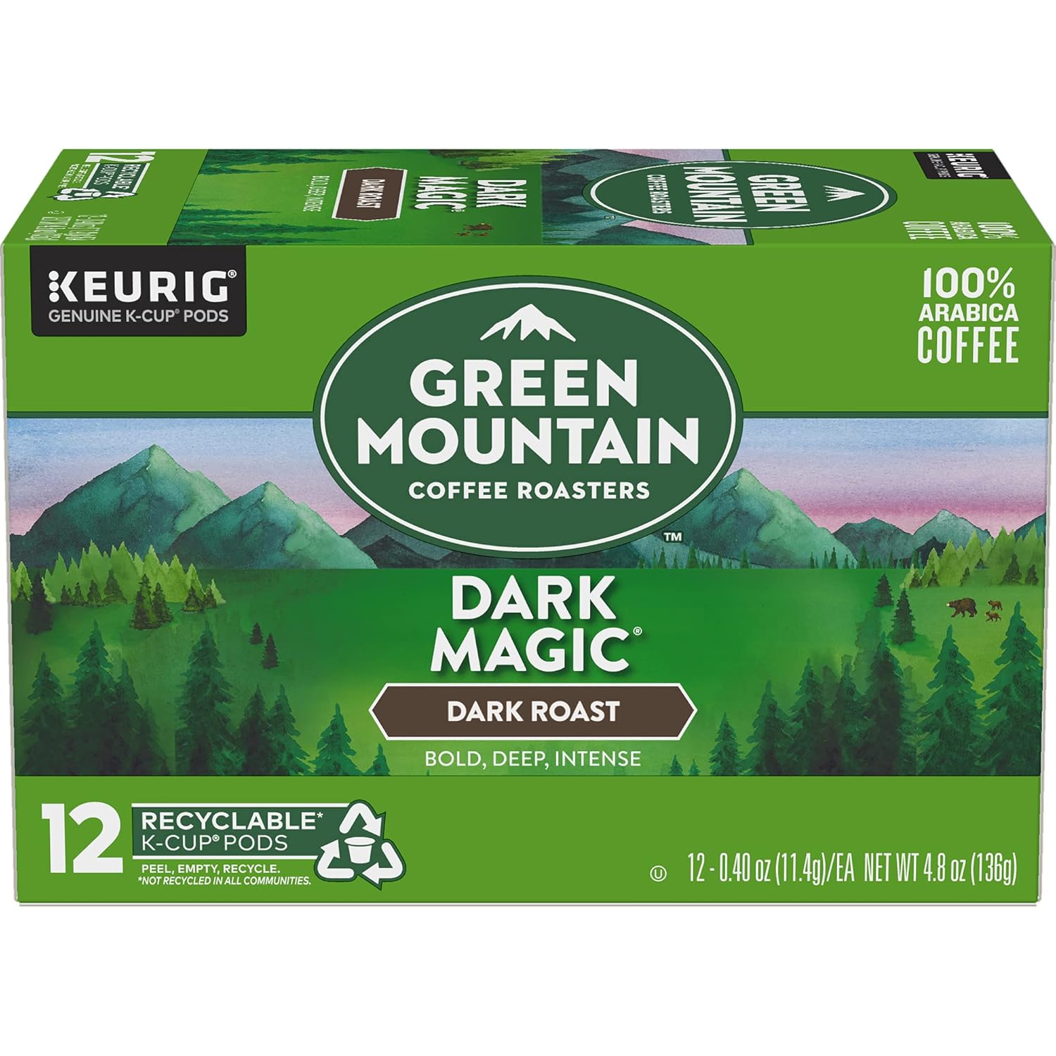 Green Mountain Coffee Roasters Dark Magic Keurig Single-Serve K-Cup Pods. Dark Roast Coffee. 12 Count