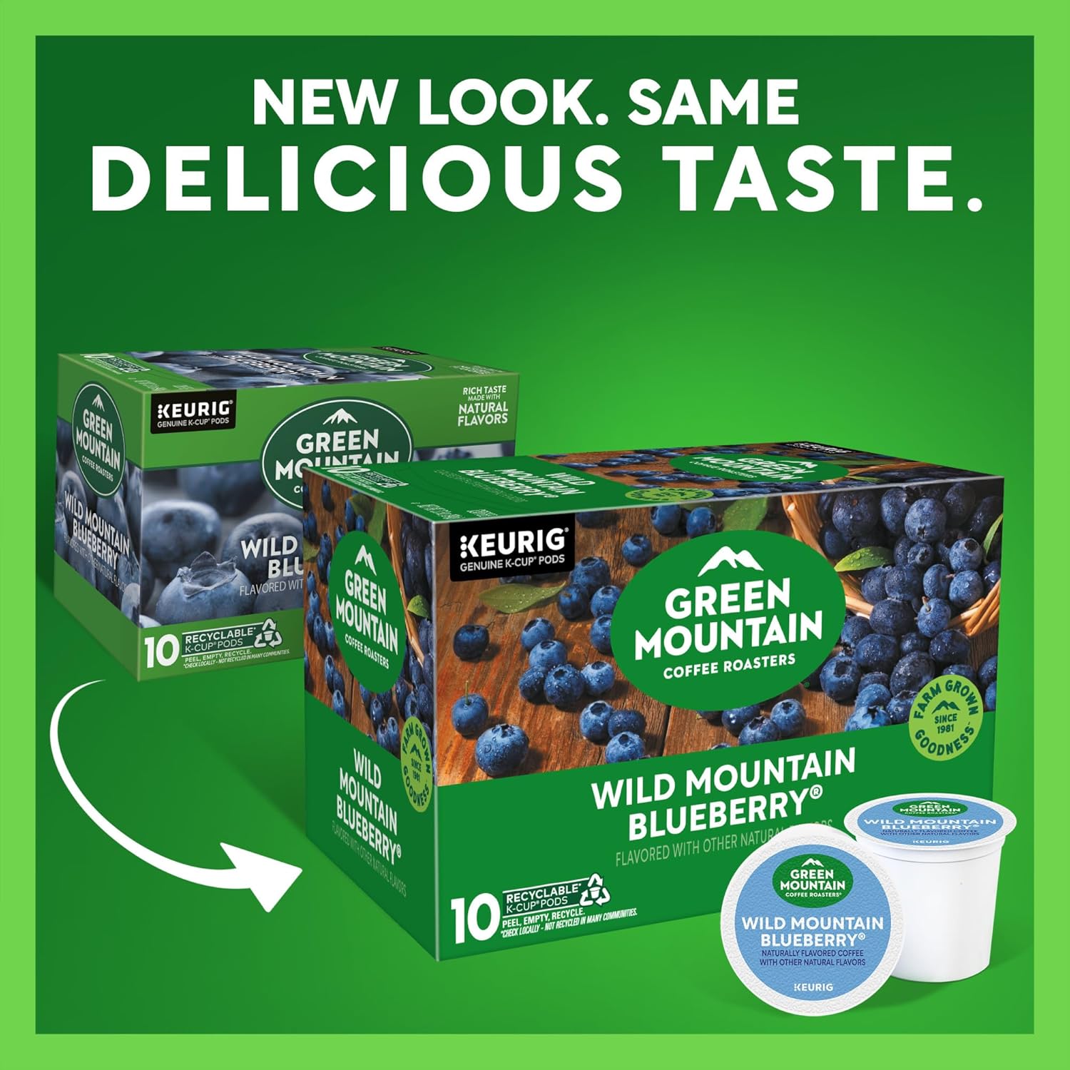 Green Mountain Coffee Roasters Wild Mountain Blueberry Keurig Single-Serve K-Cup pods. Light Roast Coffee. 60 Count (6 Packs of 10)