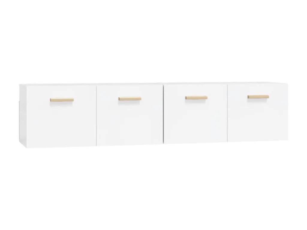 Armarios pared 2 uds contrachapada blanco brillo 80x35x36.5 cm 97261SFGH