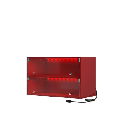 LED-Illuminated Glass Door Shoe Storage Cabinet for Sneakers