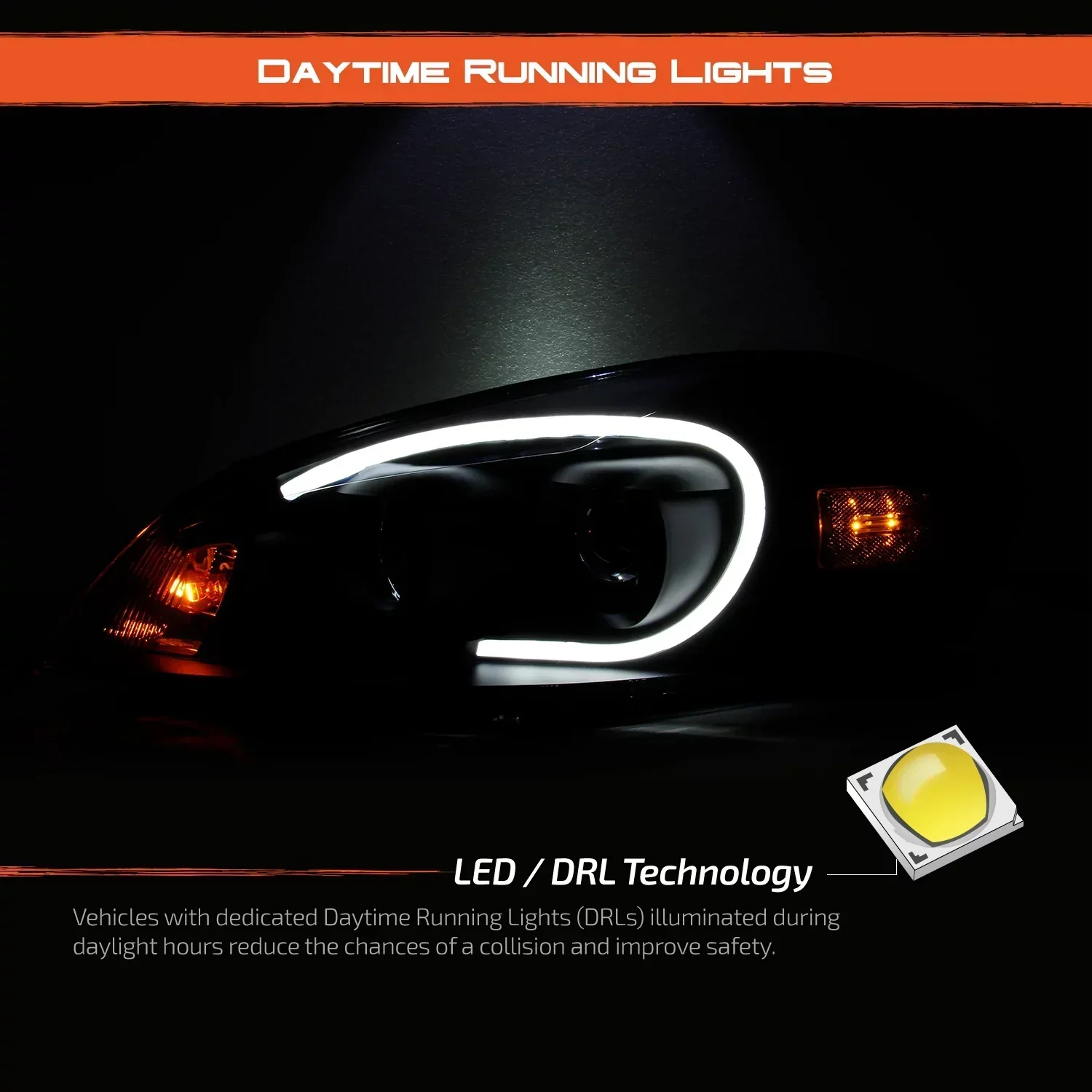 AKKON Projector Headlamps And LED Tail Lamps for 06-13 Impala and 14-16 Impala Limited - Black - Image 4 AKKON Projector Headlamps And LED Tail Lamps for 06-13 Impala and 14-16 Impala Limited - Black - Image 4