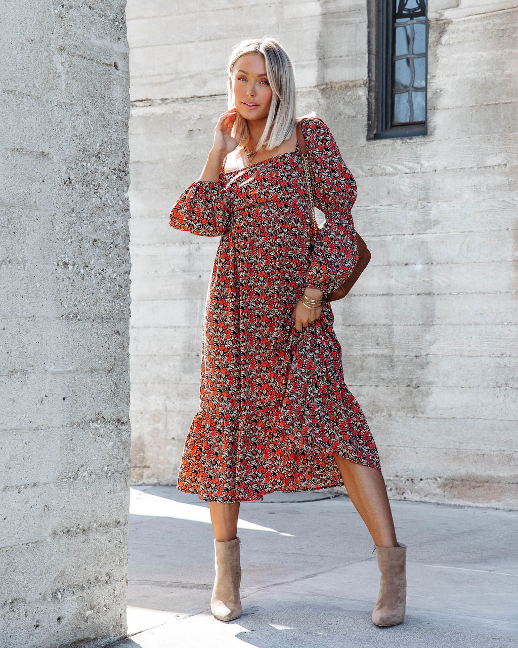 Katie Girl Floral Midi Dress - Se7enfashion