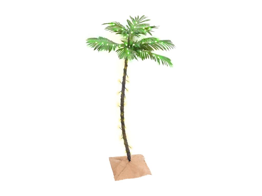 Palmera artificial con 72 LED blanco cálido 120 cm