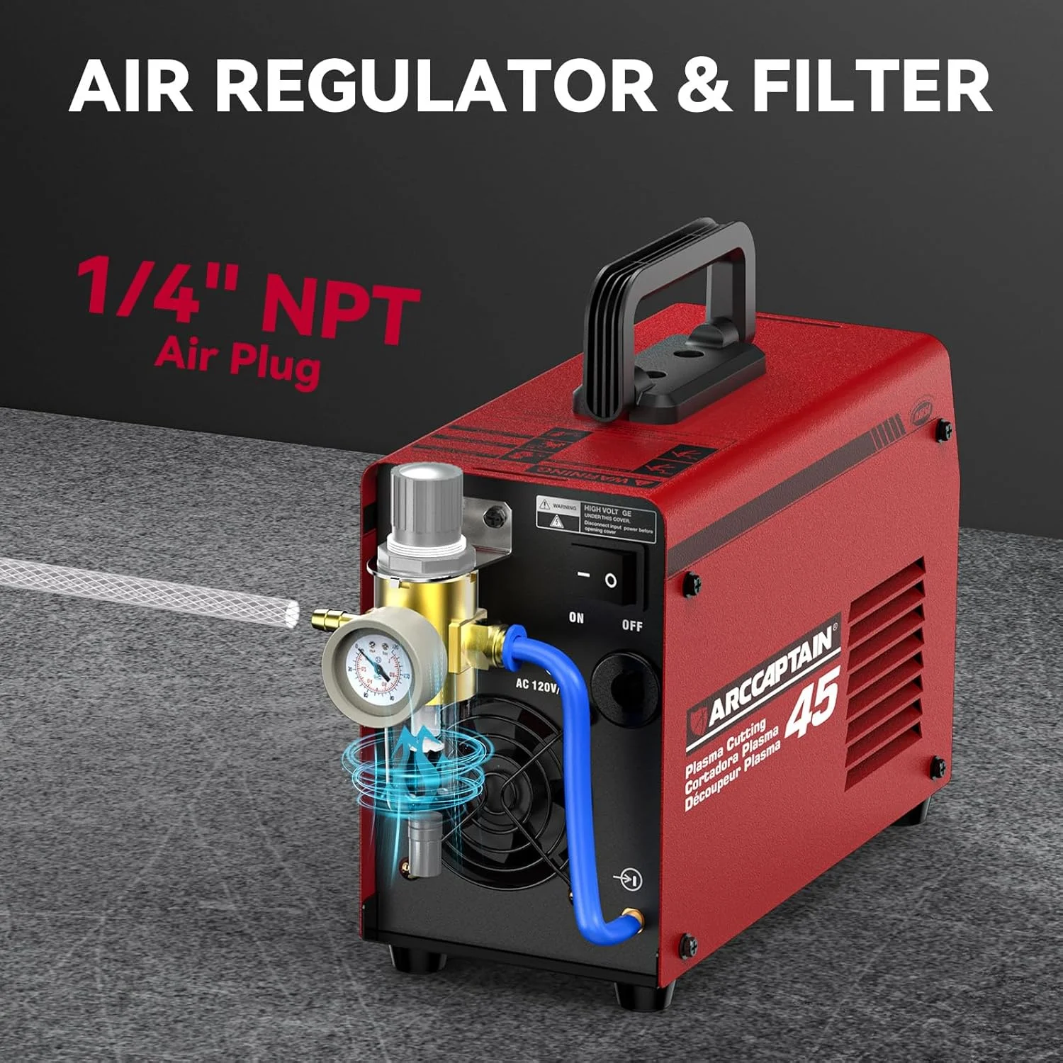 ARCCAPTAIN Plasma Cutter, 45Amp Cutter Machine, 110V/220V Dual Voltage Digital Display IGBT Inverter Plasma Cutting Machine with 2T/4T Function - Image 5