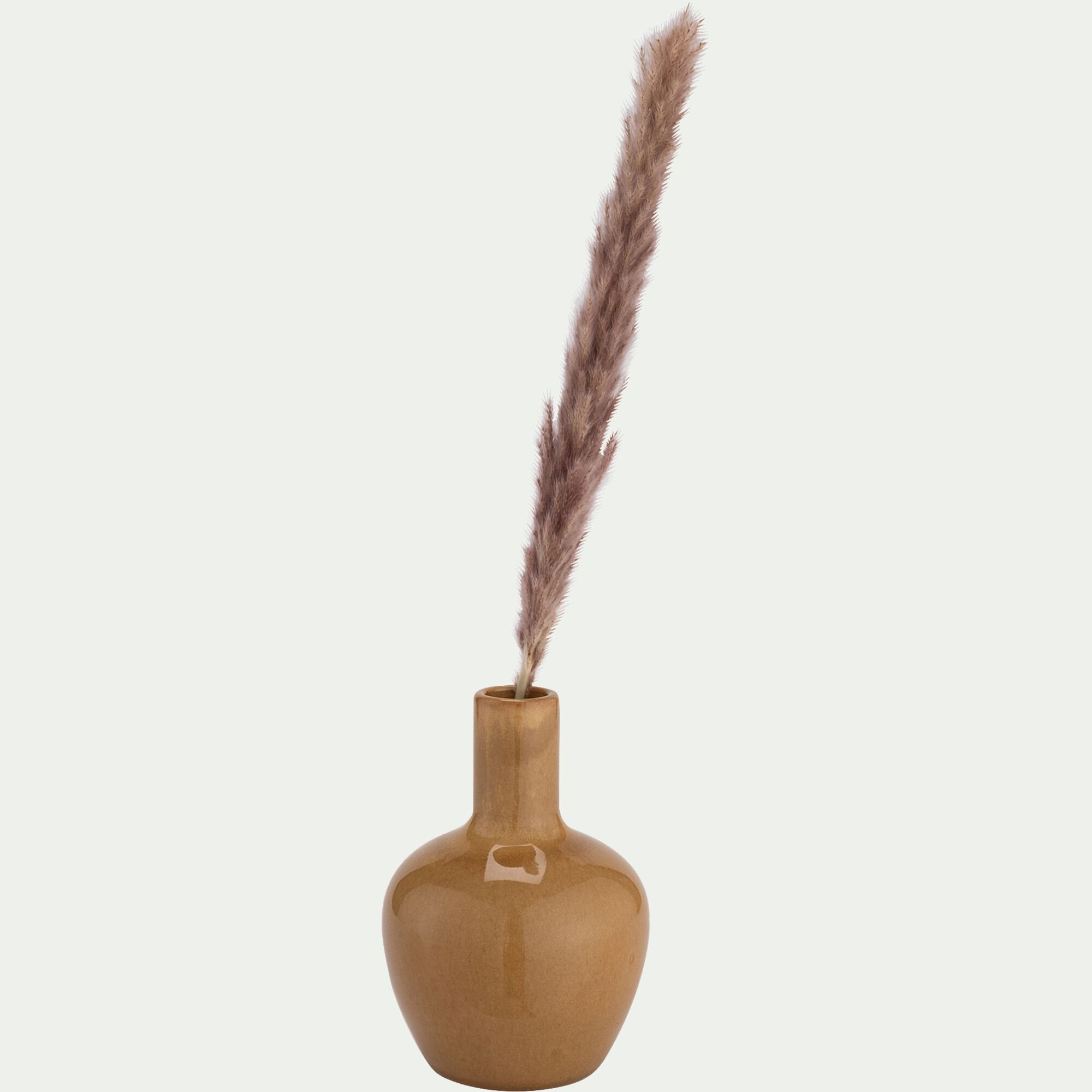 BELIO - Vase boule en faïence H18,5cm - jaune