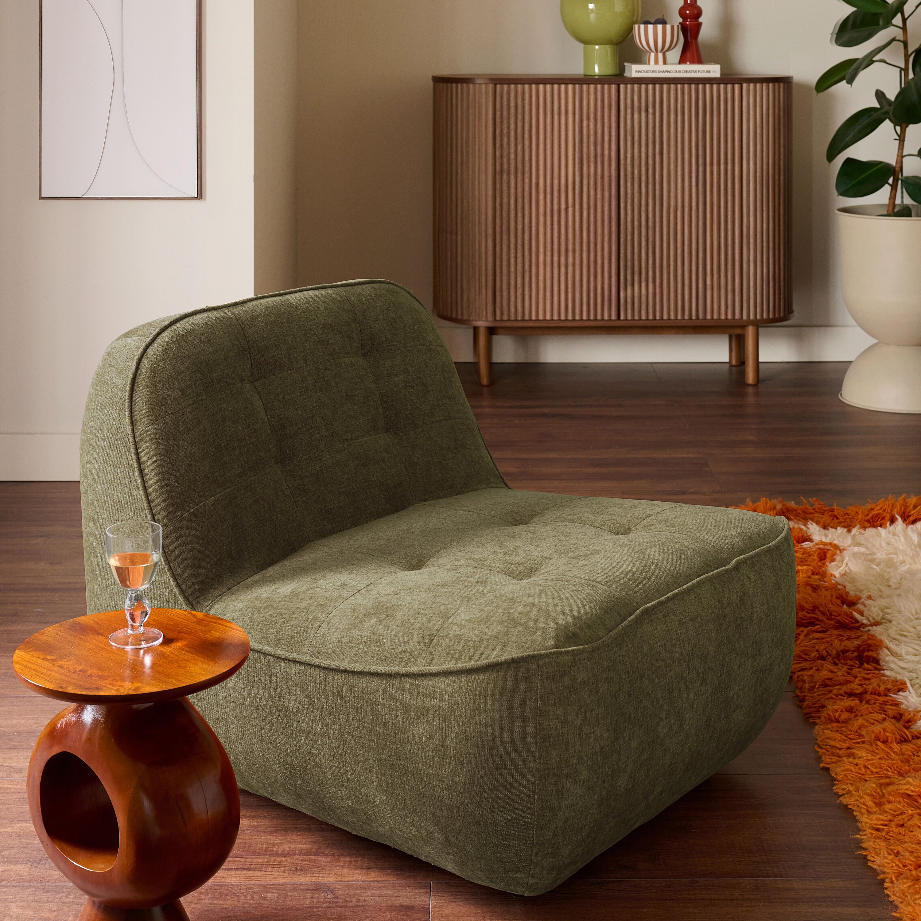Blokker Poco Fauteuil - Chenille - Groen