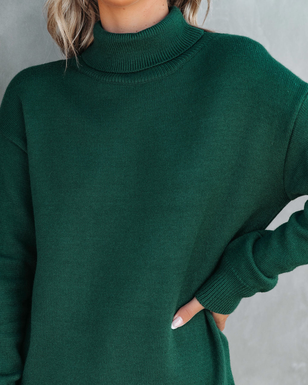 Weekday Brunch Vibes Knit Turtleneck Pullover Sweater - Green - Se7enfashion