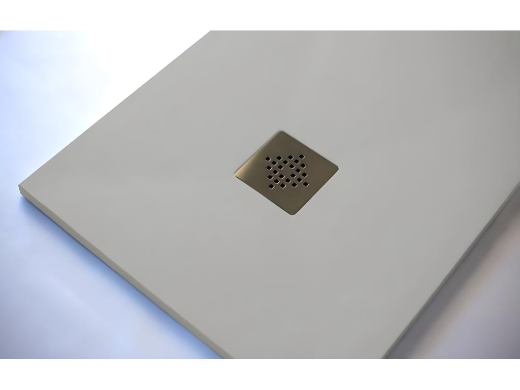 Plato de ducha pizarra PURE GRIS 90x110 cm Rejilla acero inox.