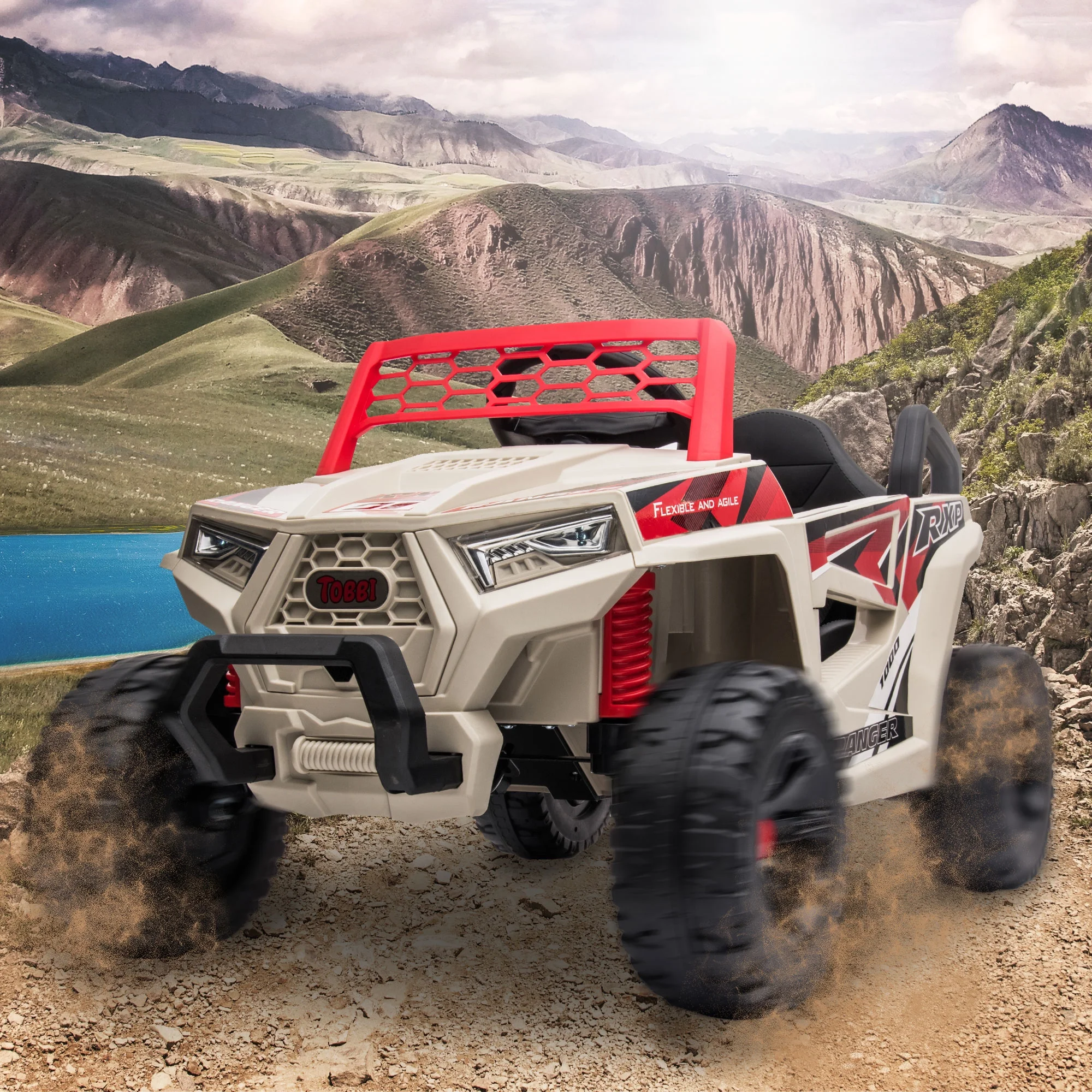 TOBBI 12V Kids Electric off-Road UTV Truck Car Battery Powered Ride on Toys for Girls with LED Headlights, Music, Horn - Image 37