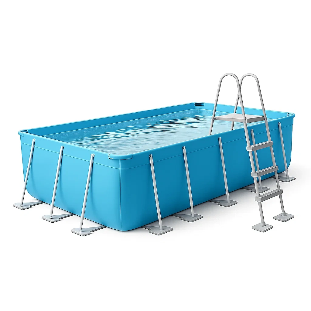 Piscina tubular rectangular desmontable 532x265x119 cm Azul con filtro y escalera zSGIsfX194NY