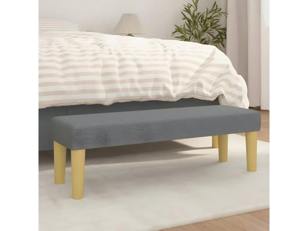 Banco de tela gris oscuro 100x30x30 cm textura suave hlm1545023