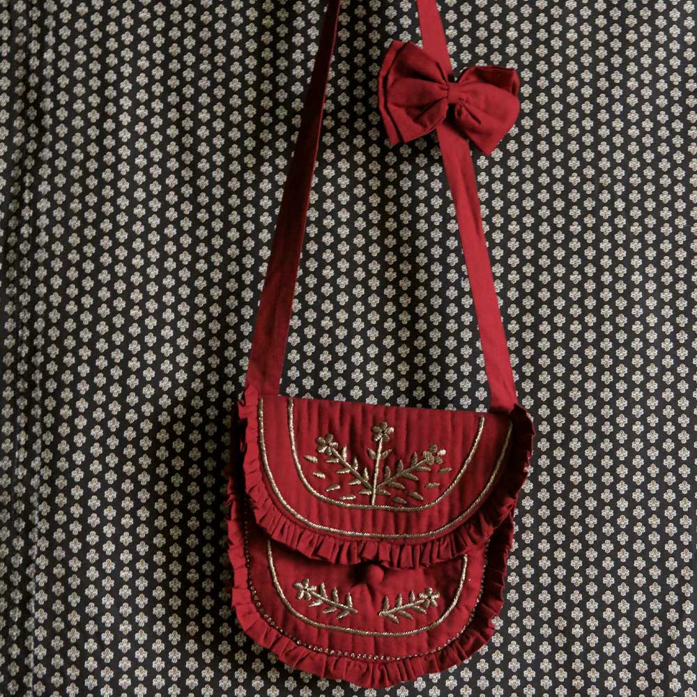 Suranné - Sac avec pince - Rouge Vin