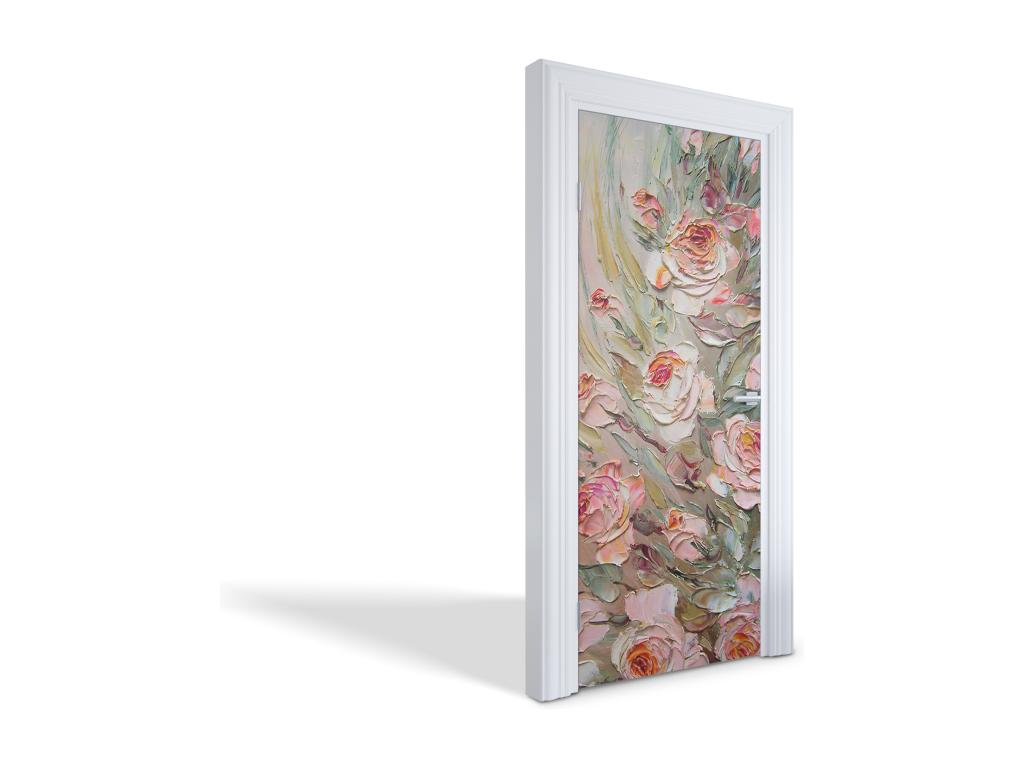 Vinilos autoadhesivos para puertas - Ramo de rosas 85x205 cm