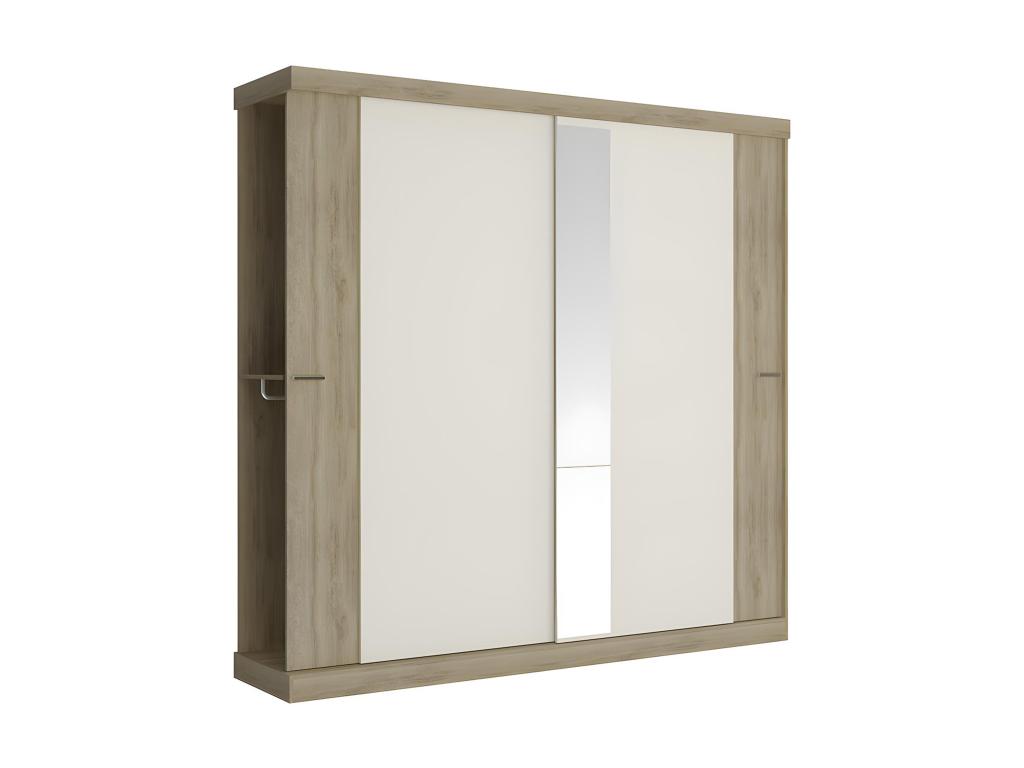 Armario de 2 puertas correderas - natural y marfil