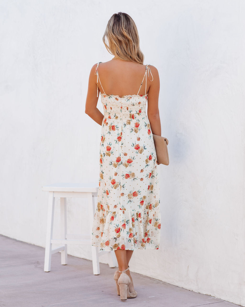 Diedra Floral Chiffon Midi Dress - Se7enfashion