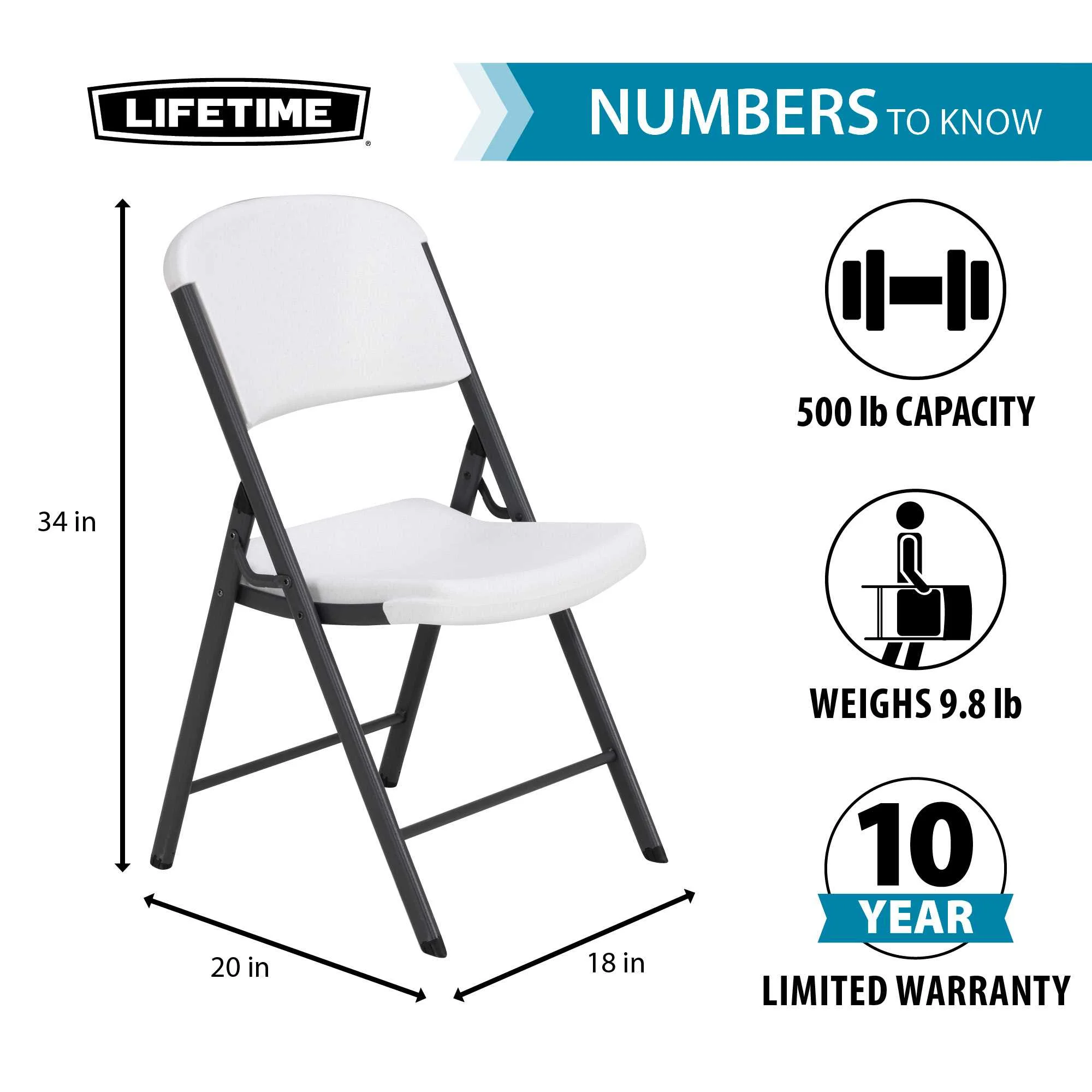 Lifetime Combo Set of (4) 8-Foot Rectangle Folding Tables & (32) Chairs, Indoor/Outdoor Use, White (80147) - Image 4