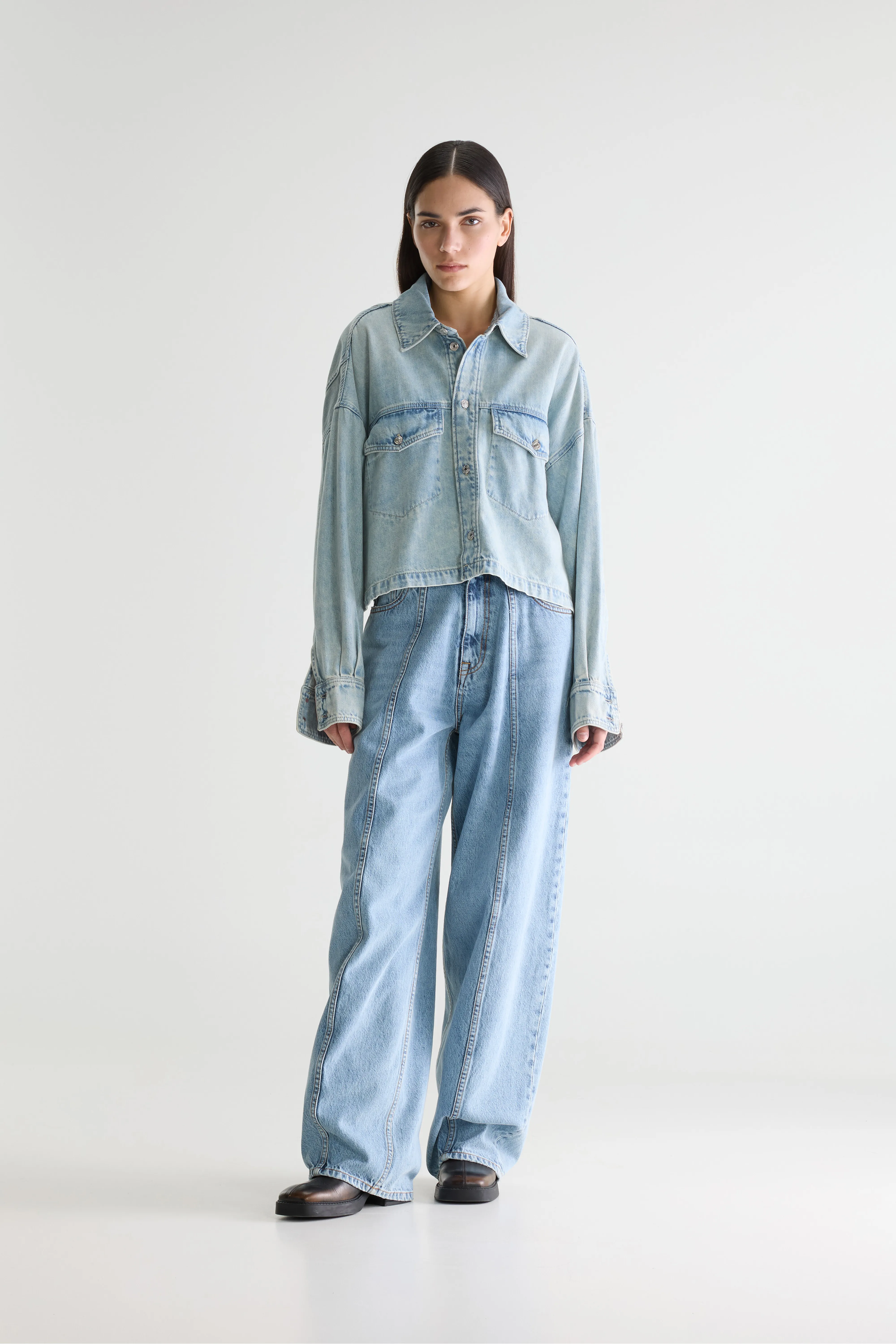 Bellerose Pery denim overshirt (261 / W / LT BLUE BLEACH)