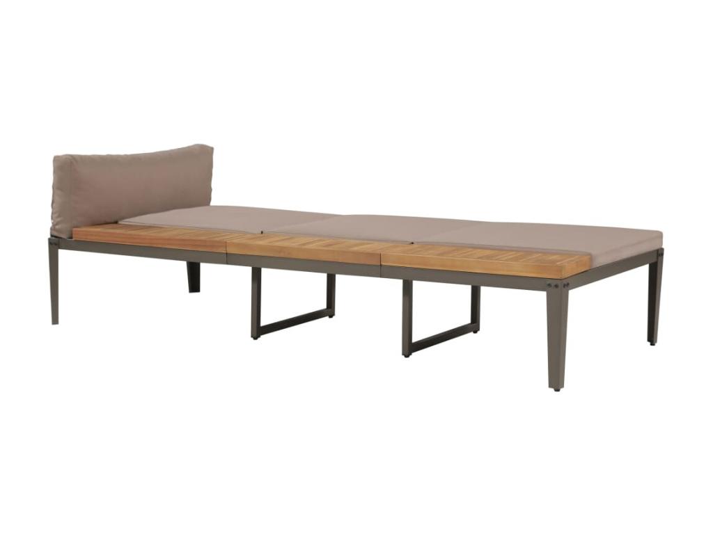 Sillón con cojines Madera maciza de acacia Marrón