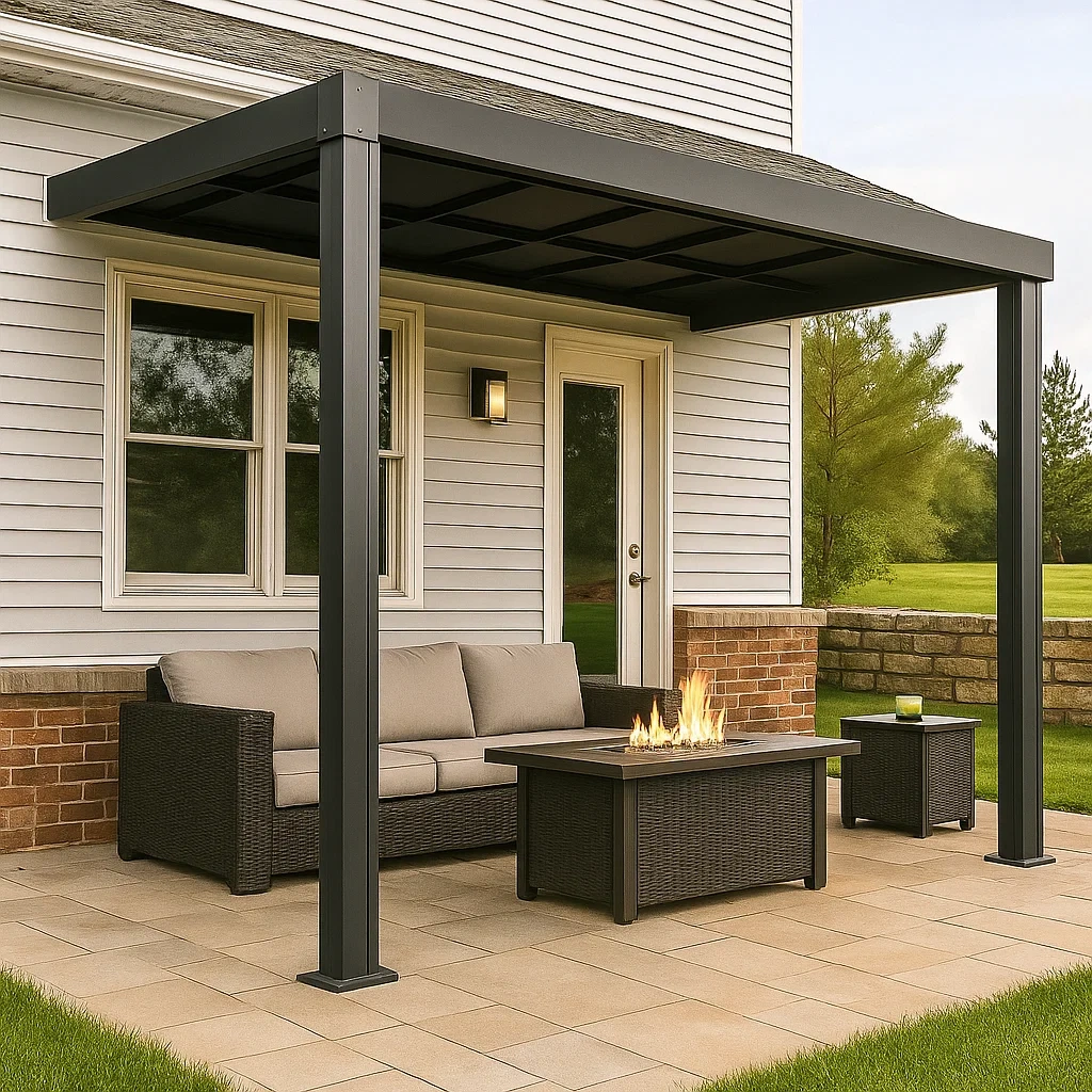 Cenador de jardín de aluminio,12 m²,antracita - JrbAvEJ233sR