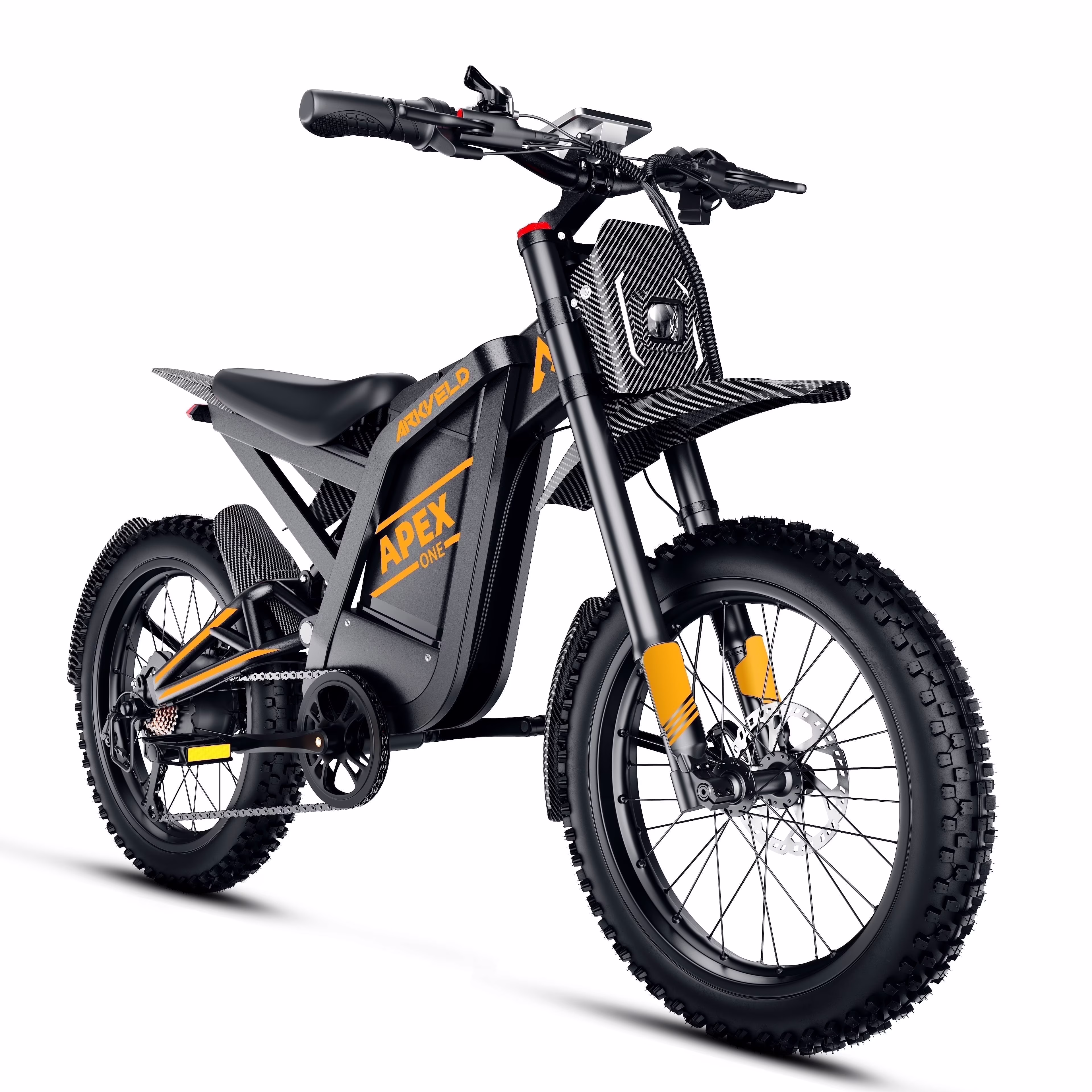 Arkveld Electric Bike for Adults, Peak-3000W, Max 40MPH and 80Miles Electric Motorcycle,25" Fat Tire Dirt Bike, APEX1 7-Speed E-Bike-White - Image 3