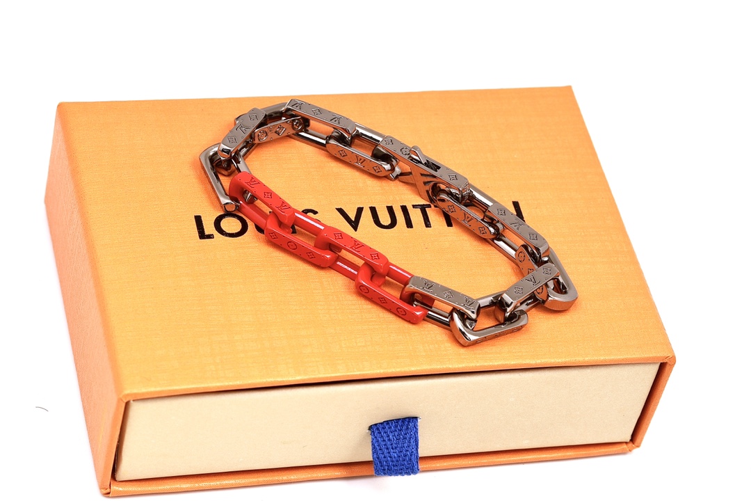 Louis Vuitton Orange Silver Monogram Bracelet - Original Replica Club