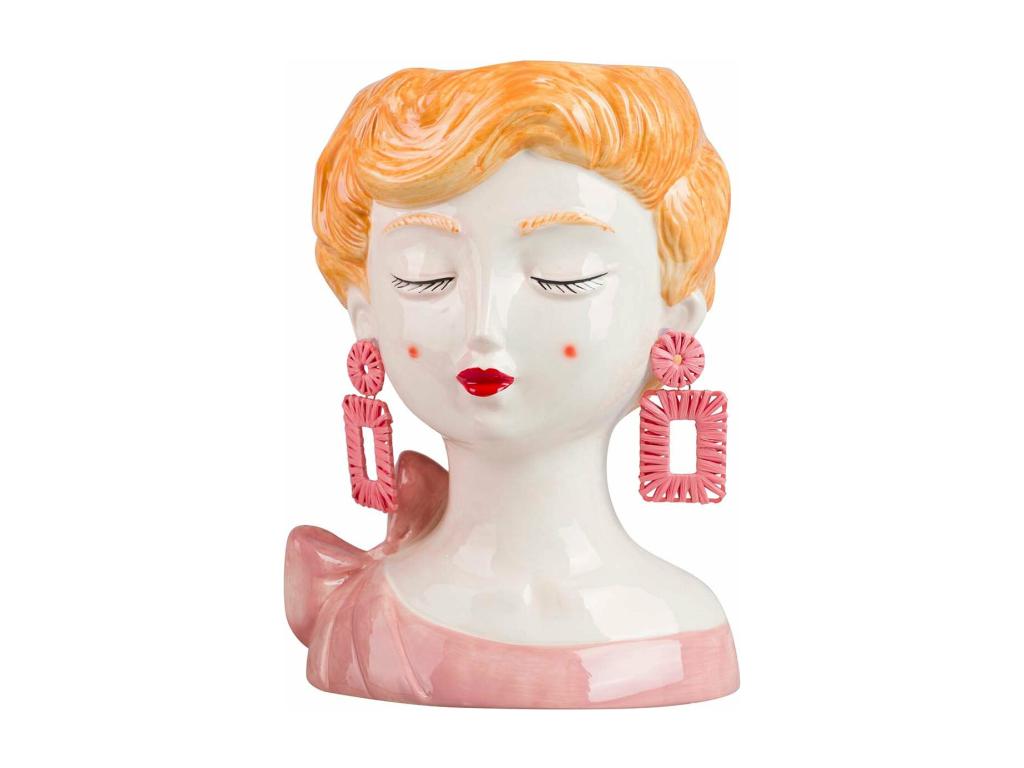 Maceta Ceramica Señora Pendientes 18x15x24 Cm