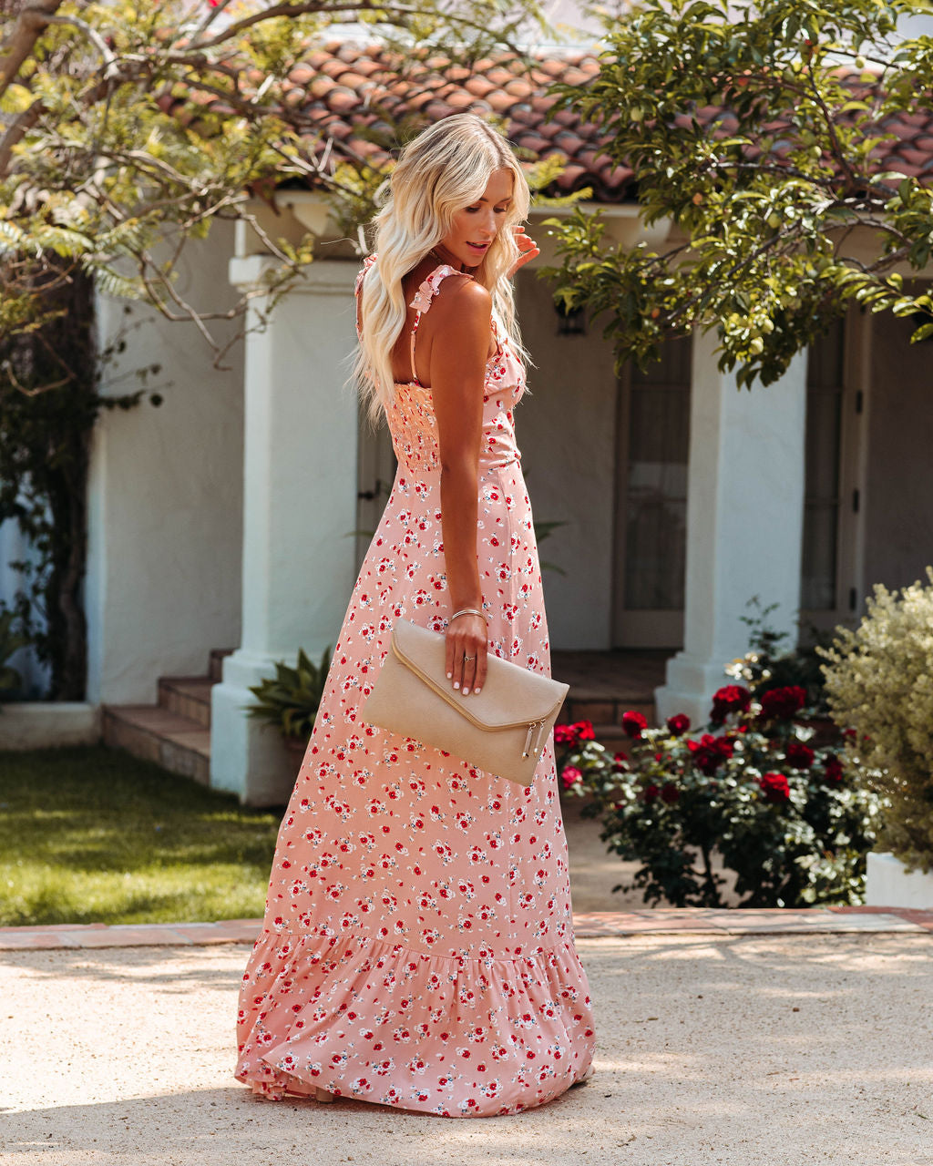 Like A Peach Floral Ruffle Maxi Dress - FINAL SALE - Se7enfashion