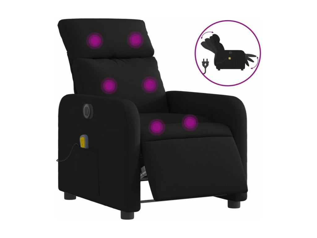 Sillón reclinable de masaje eléctrico tela negro