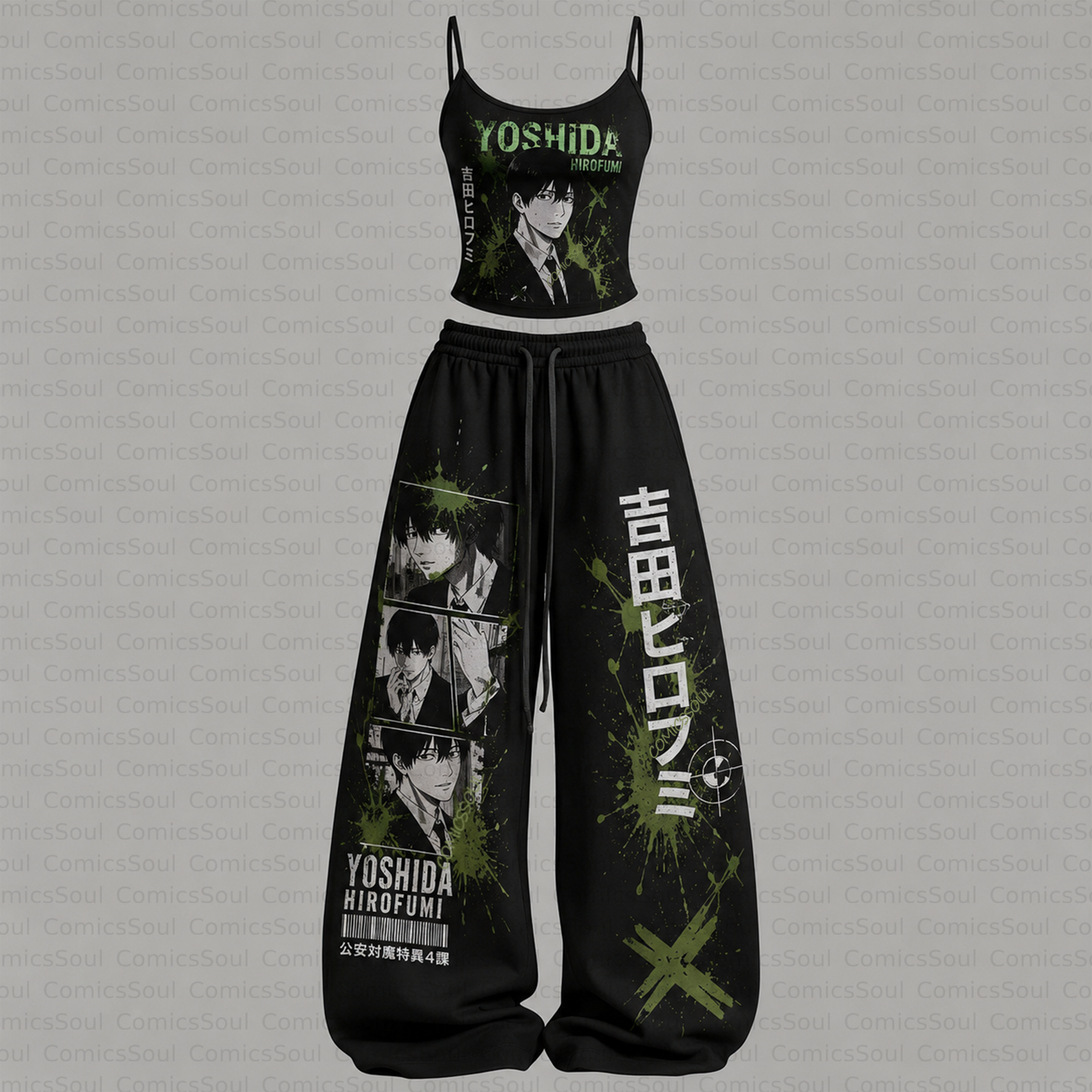 Chainsaw Man Top & Elasticated Trousers Two-Piece Set