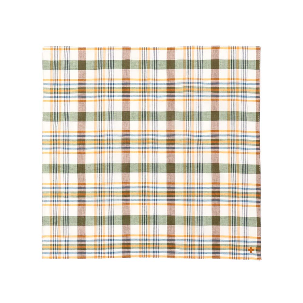 Beams Plus - Mouchoirs en tissu Madras - Blanc & Marron