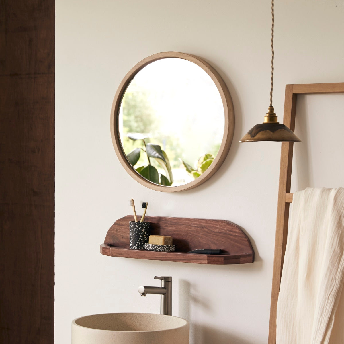 Tikamoon - Massief eiken spiegel 50x50 Fanie