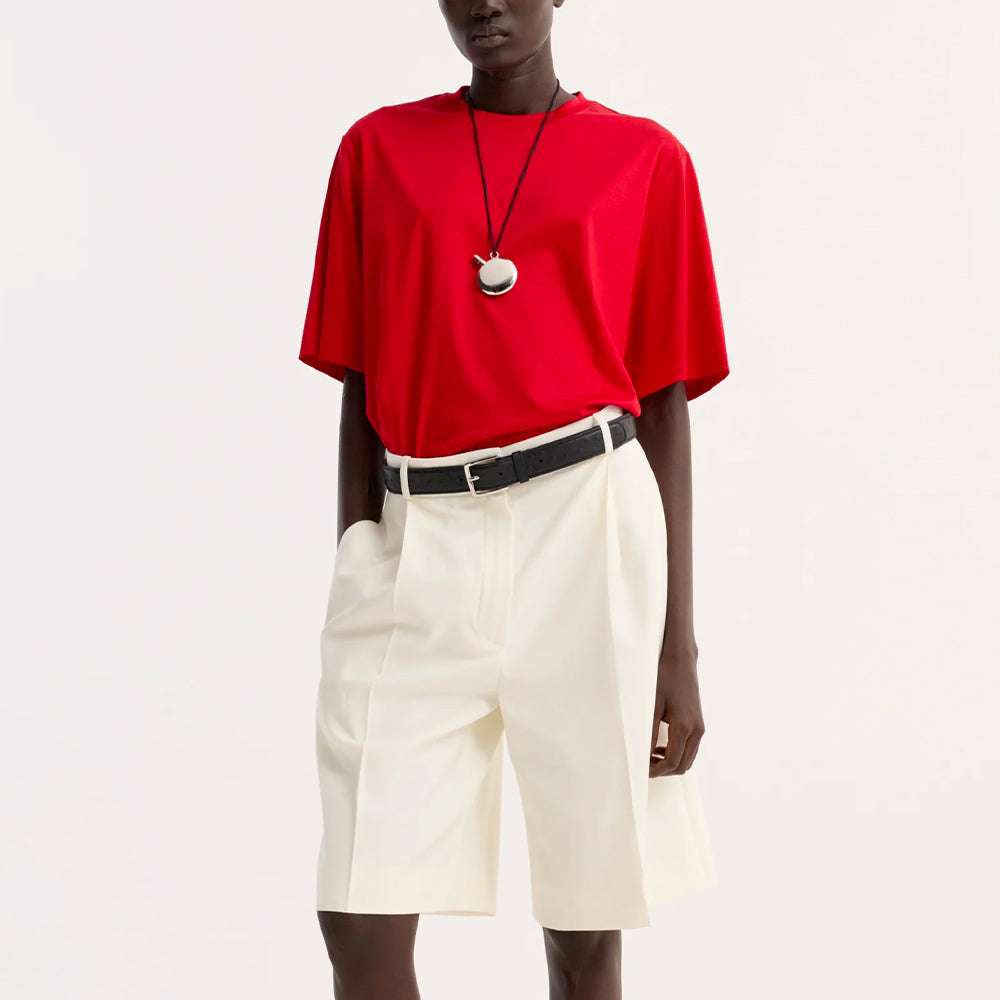 Rohe - T-shirt Oversize en coton et soie - Rouge